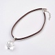 Dried Dandelion Inside Glass Pendant Necklaces NJEW-JN02210-01-2