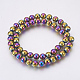 Electroplate Non-Magnetic Synthetic Hematite Beads Strands G-F585-C02-8mm-2