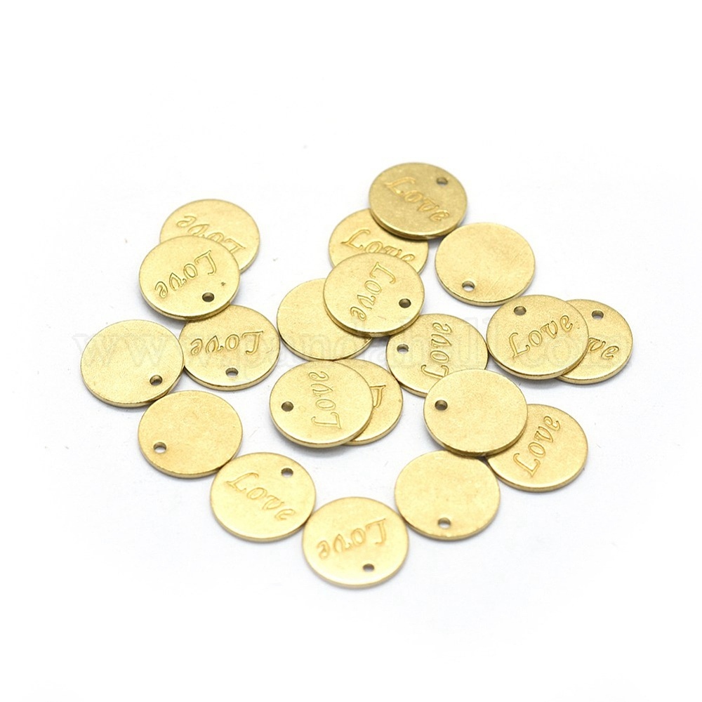 30 Pendentifs Ronds Plats Médaille Saint Benoît - Breloques Laiton Plaqué Or 18K Pour Bijoux