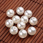 Perles acryliques de perles d'imitation ronde, couleur de coquillage, 8mm, Trou: 2mm, environ 1940 pcs/500 g