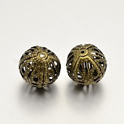 Круглые железа филигранные бусины IFIN-N3285-05AB-12mm