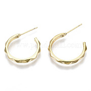 Brass Half Hoop Earrings KK-N232-109G-NF