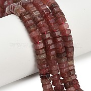 Природного кварца клубники нитей бисера G-G317-A09-3x6mm