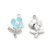 Rhinestone сплава эмали подвески ENAM-K020-01B