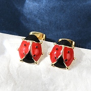 Серьги-гвоздики из латуни с эмалью для женщин EJEW-A126-04G