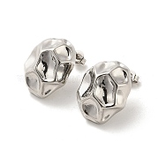 Латунные серьги-гвоздики с сотовым покрытием EJEW-M240-04P