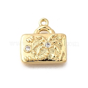 Латунные микропаве прозрачные подвески с фианитом KK-C096-16A-G