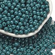 Непрозрачные цветные стеклянные бусины SEED-C001-02B-11