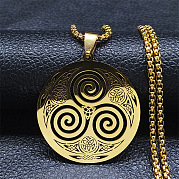 Ожерелье с подвеской Triskele Triskelion из нержавеющей стали для мужчин OD7833-1