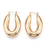 Brass Hoop Earrings EJEW-H301-06G