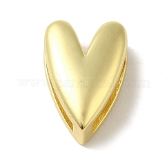 Cremagliera perle di ottone di placcatura,  cadmio& piombo libero, placcato di lunga durata, cuore, vero placcato oro 18k, 15x10x7mm, Foro: 12.5x3 mm