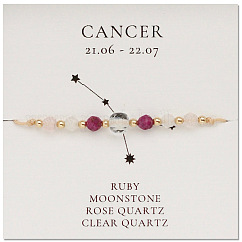 Pulseras de cuentas de constelación de piedras preciosas naturales, cáncer, colorido, 11 pulgada (28 cm)