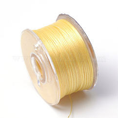 Hilos de abalorios de nailon con recubrimiento especial para abalorios, oro, 0.1mm, aproximamente 50 yardas / rodillo