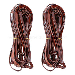 GORGECRAFT 5.5Yds 8mm Flat Genuine Leather Cord Natural Leather String Lace  Strips Full Grain Cowhide Braiding String Roll for Jewelry Making DIY