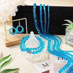 4 нить 4 вида прозрачных стеклянных бусин&nbsp;GLAA-TA0002-61