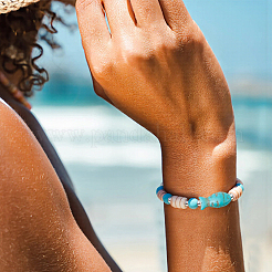 3шт. браслеты из натуральных пресноводных ракушек с бусинами BJEW-PA0001-06