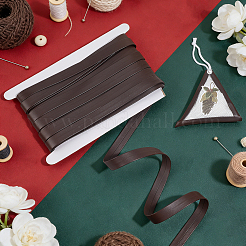 10mの柔らかい平らな合成皮革コード  ジュエリーDIY製版材料  コーヒー  15x1mm  約10.94ヤード（10m）/セット&nbsp;LC-PH0001-13A