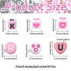 300шт 6 стиля непрозрачные бусины из акриловой эмали&nbsp;MACR-YW0004-26