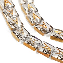 Стеклянные бусины с гальваническим покрытием  EGLA-P066-04A-G01