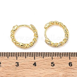 Boucles d'oreilles créoles en laiton zircon cubique micro pavé&nbsp;EJEW-C182-05B-G