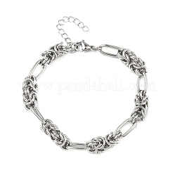 Unisex-Armbänder aus byzantinischem Kettengeflecht aus Edelstahl 304&nbsp;BJEW-G790-06P