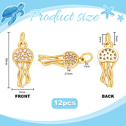 12 Stk. Messing Micro Pave Zirkonia Anhänger&nbsp;KK-PH0014-34G