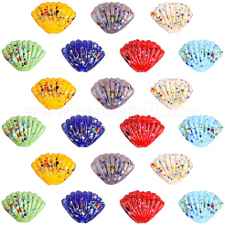 21pcs 7 Farben handgemachte Bunte Malerei-Perlen&nbsp;LAMP-PA0001-88