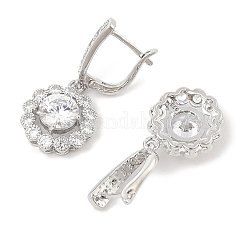 Латунные серьги-кольца с кубическим цирконием и паве для женщин&nbsp;EJEW-I304-25P-02