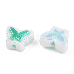 Радужные акриловые бусины с УФ-покрытием PACR-N015-02