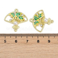 Подвески для вентиляторов из сплава зеленого и желтого цвета с эмалью&nbsp;FIND-M079-07B-G