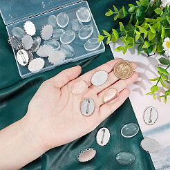 Набор для самостоятельного изготовления броши из нержавеющей стали 304 в форме овала DIY-UN0056-12B