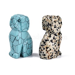 Set di statuette di cani in pietre preziose miste&nbsp;G-Q615-10