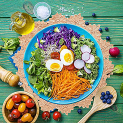 2 шт. двухцветные полиэстеровые коврики под чашки AJEW-GF0009-20