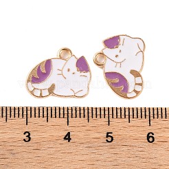 Pendentifs en émail d'alliage plaqué or léger&nbsp;ENAM-Z017-13KCG-02