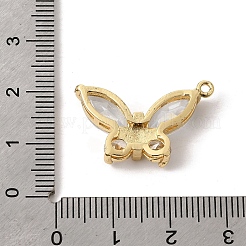 Латунные микропаве прозрачные подвески с фианитом&nbsp;KK-K419-04G