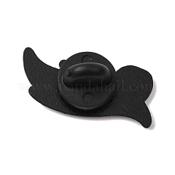 エナメルピン  バックパックや衣類用の黒色合金製ラペルピンバック  グリーン  眼帯リーフ  11x25mm&nbsp;JEWB-B039-02EB-04