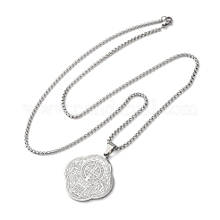 Collane con ciondolo di San Benedetto in acciaio inossidabile 304&nbsp;NJEW-B153-02A-P