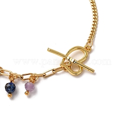 Браслеты-цепочки с подвесками из латуни и кубического циркония&nbsp;BJEW-JB12364-01