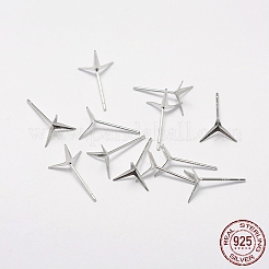 925スターリングシルバーイヤリングのセッティング  銀  トレイ：9mm  12.5x9.5mm  ピン：0.6mm&nbsp;STER-P032-12S