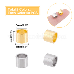 100 Stück 2 Farben 304 Edelstahl European Beads&nbsp;STAS-DC0001-87