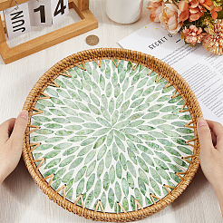 Сервировочные подносы из ротанга и смолы AJEW-WH20001-76A