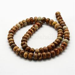 Picture naturale filoni di diaspro perline&nbsp;G-G668-09-5x8mm
