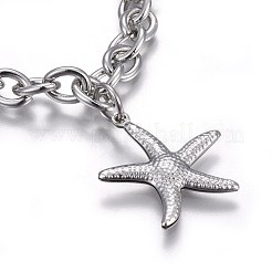 Браслеты с подвесками из нержавеющей стали 304 BJEW-L637-28-P