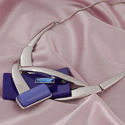 Прямоугольные ожерелья из сплава акрила с подвесками и серьги-гвоздики для женщин WGBF392-01