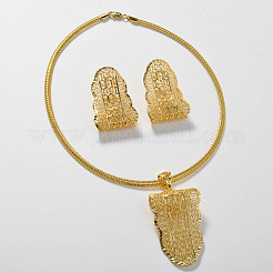Комплекты из латунных подвесок в виде листьев и серег-гвоздиков для женщин FS-WG489B7-01