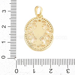 Pendentifs religieux en laiton sertis de micro-pavés de zircone cubique transparente&nbsp;KK-D258-38G-04