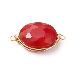 Соединители звеньев стеклянных бусин с жемчужным блеском&nbsp;PALLOY-JF00852