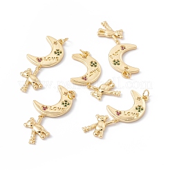 Реечное покрытие латунь микро паве разноцветные подвески из кубического циркония ZIRC-C040-20G