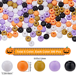 Тема Хэллоуин 1500 шт 5 цвета непрозрачные акриловые бусины&nbsp;MACR-SP0001-01A-02