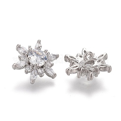 Пуговицы на хвостовике из латуни с микропейвом и прозрачным кубическим цирконием KK-H738-26P